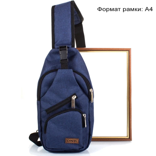 Мужская сумка-слинг DNK Leather синяя (DNK-JOKER-2-BAG-2): Пол Мужской