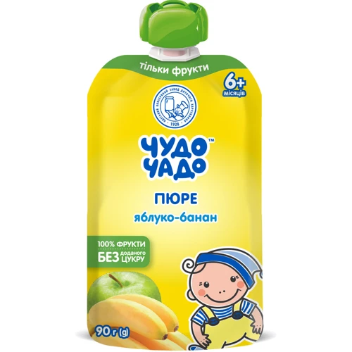 Пюре Чудо-Чадо яблоко-банан без сахара 180 г (4820016254633)
