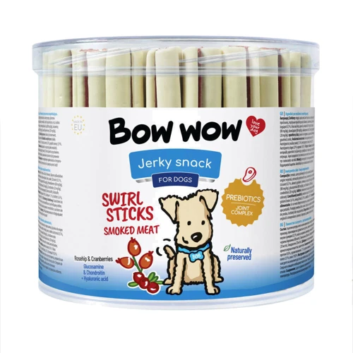 Лакомство для собак Bow wow вяленые палочки Копченое мясо 12 см 55 шт. (BW008)