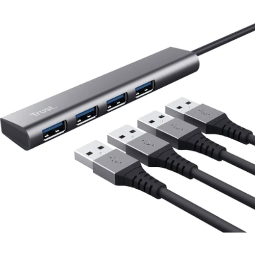 Адаптер Trust Adapter Halyx USB to 4xUSB Grey (24947_TRUST): Інтерфейс підключення USB 3.2, USB 3.2, USB 3.2, USB 3.2