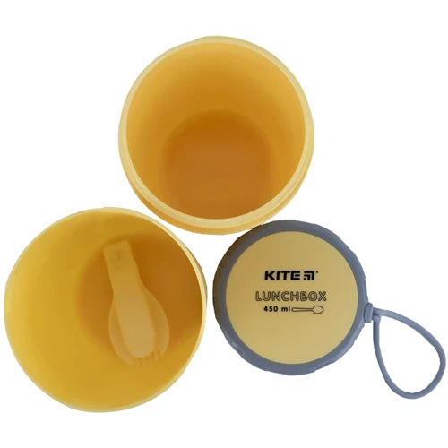 Ланчбокс Kite круглий із наповненням 450 мл жовтий (K23-187-1): Об'єм, мл 450