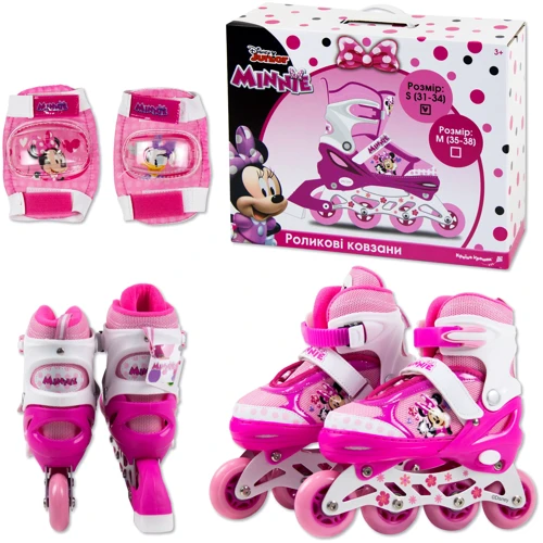 Ролики Extreme Motion Minnie PU колесами со световыми эффектами в коробке S (31-34) (RL2116)