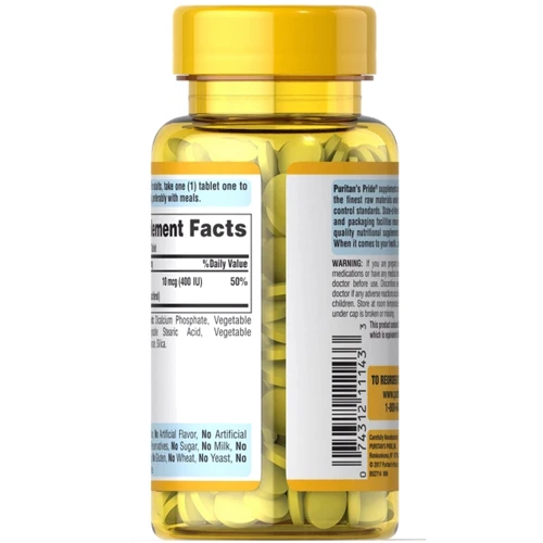 Puritan's Pride Vitamin D3 Вітамін Д3 400 МО 250 таблеток: Форма випуску Таблетки