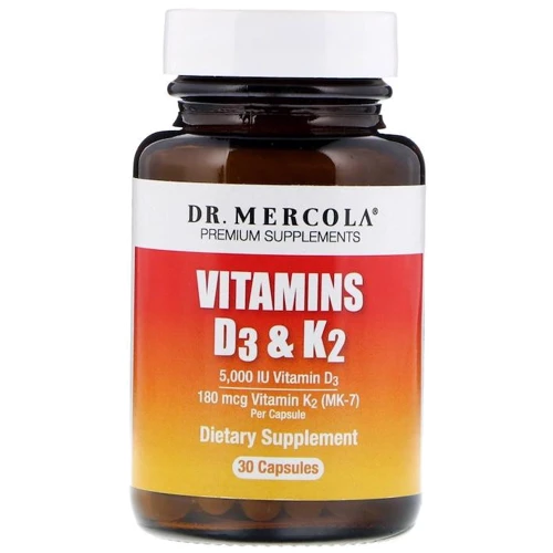 Dr. Mercola Vitamins D3 & K2 30 Caps Вітамін Д3 і К2