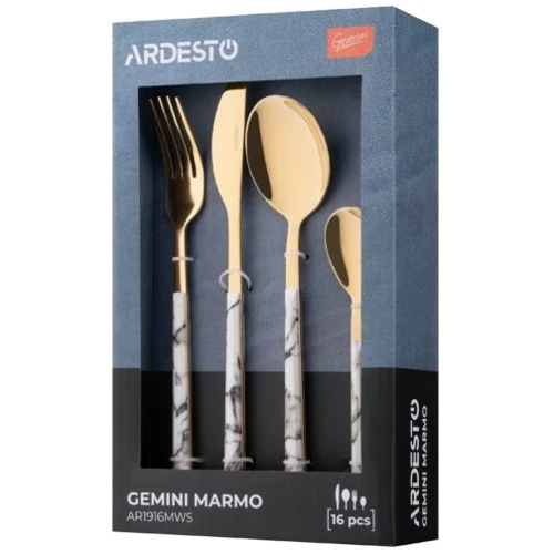 Столовый набор Ardesto Gemini Marmo 16 пр. (AR1916MWS)