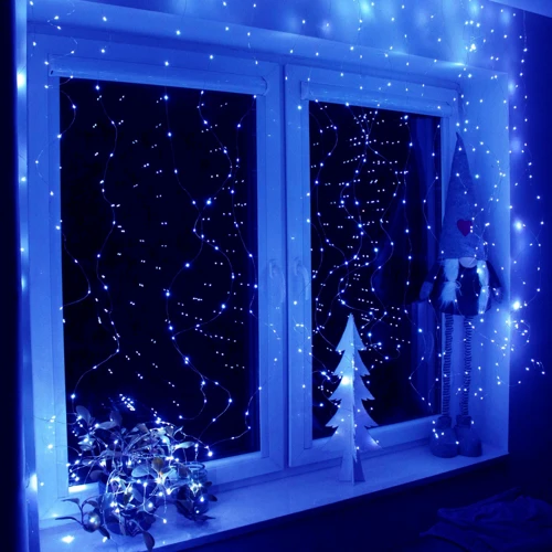 Гірлянда водоспад (штора) Springos 3 x 3 м 300 LED Pilot USB CL4024 Blue: Виробник Springos