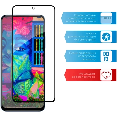 ACCLAB Tempered Glass Full Glue Black для Xiaomi Poco X5: Колір черный