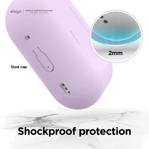 Чехол для наушников Elago Silicone Hang Case Lavender (EAPP2SC-HANG-LV) for Apple AirPods Pro 2 фото 6