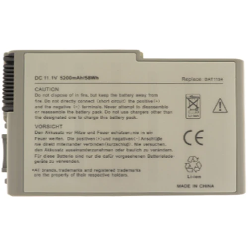 Батарея для ноутбука Dell BAT1194 Latitude D600 11.1V Grey 5200mAh OEM (2528): Ємність, мАг 5200