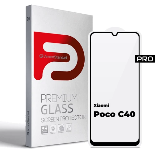 Аксесуар для смартфона ArmorStandart Tempered Glass Pro Black for Xiaomi Redmi 10C / Poco C40 / Redmi 12C (ARM62124)