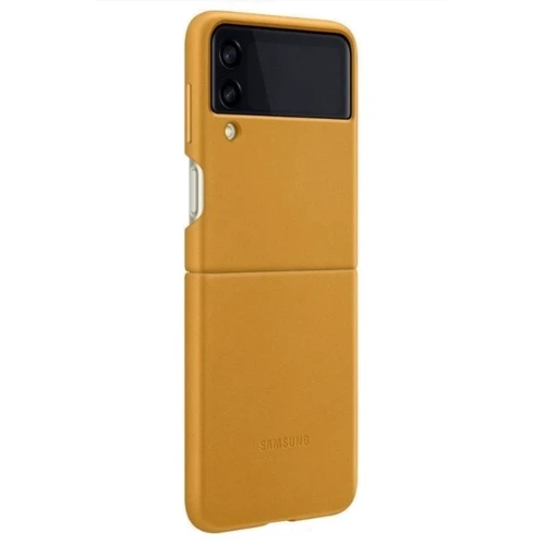 Чехол для телефонов Samsung Leather Cover Mustard (EF-VF711LYEGRU) for Samsung F711 Galaxy Flip 3: Материал Кожа, Термополиуретан, Полиуретан, Поликарбонат, Микрофибра, Металл