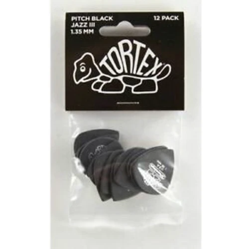 Медіатор Набор медиаторов DUNLOP 482P1.35 TORTEX PITCH BLACK JAZZ PLAYERS PACK 1.35: Форма медіатора Jazz