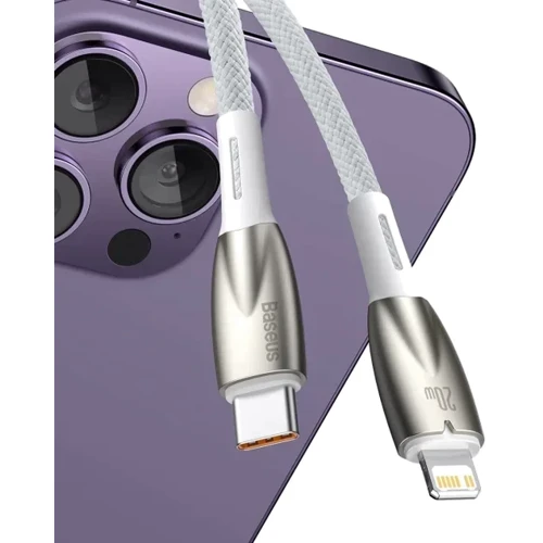 Кабель Baseus Cable USB-C to Lightning Glimmer Series Fast Charging Data 1m White (CADH000002) фото 6