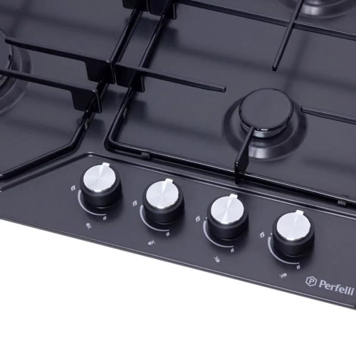 Варильна поверхня газова Perfelli HGM 61414 BL: Кількість конфорок 4