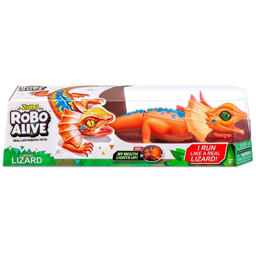 Интерактивная игрушка Robo Alive - Оранжевая плащеносная ящерица (7149-2): Датчики движения