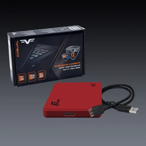 Аксессуар для накопителя Frime Plastic Red SATA (FHE15.25U30): Тип аксессуара Внешний карман