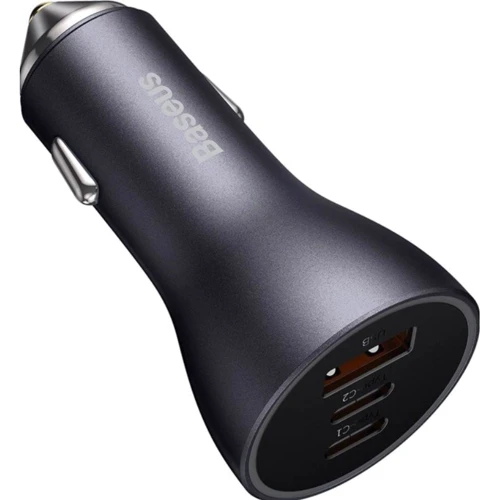 Зарядное устройство Baseus Car Charger USB+2хUSB-C Golden Contactor Pro 65W Gray (CGJP010013): Кабель в комплекте отсутствует