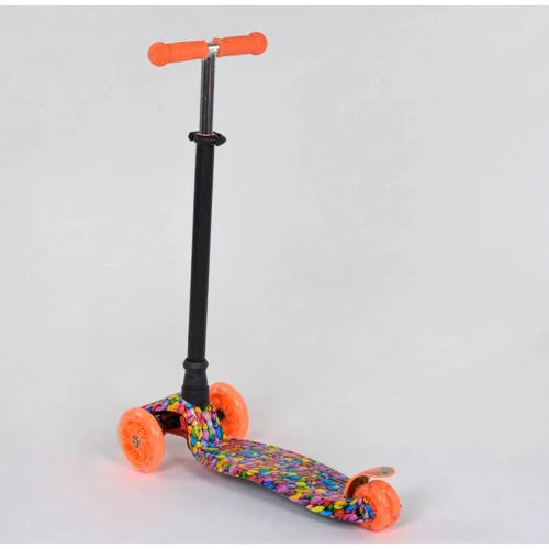 Самокат триколісний MAXI "Best Scooter" пластмасовий, трубка керма алюмінієва Orange / Black (74513): Кількість коліс 4