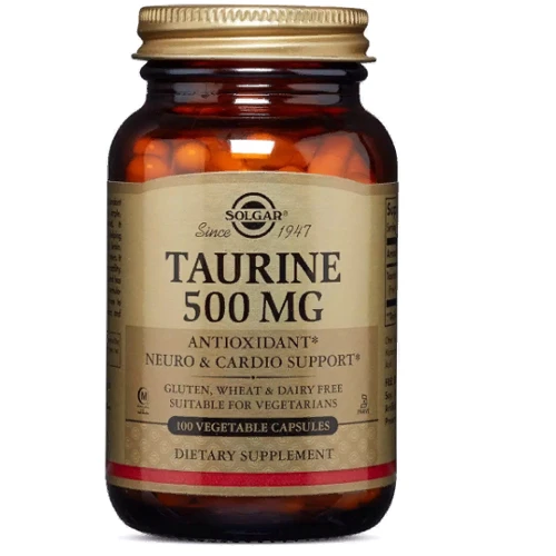 Solgar Taurine, 500 mg, 100 Vegetable Capsules (SOL-02701)