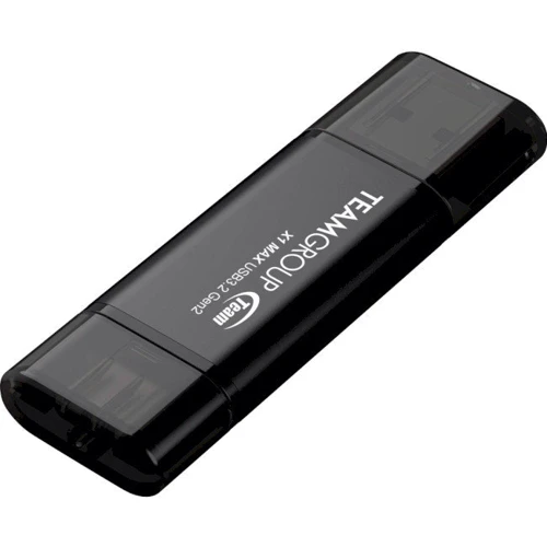 USB-флешка Team 256GB X1 Max USB+USB-C 3.2 Black (TX1MAX3256GB01): Вес 12 г