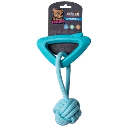 Игрушка AnimAll GrizZzly Baby акула с канатом 15.8 х10.2х2.8 см PS1065R мятная (Х/36/Х)