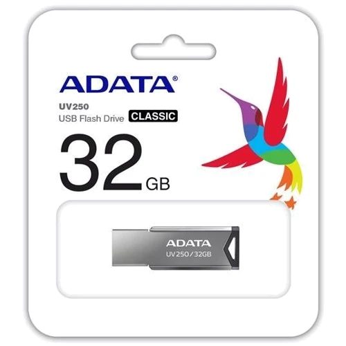 USB-флешка ADATA 32GB UV250 USB 2.0 Metal Black (AUV250-32G-RBK): Стандарт USB USB 2.0