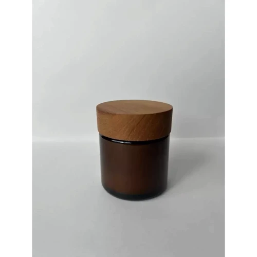 Свічка соєва в склянці Glowing fire, 8х6 см (коричнева склянка)