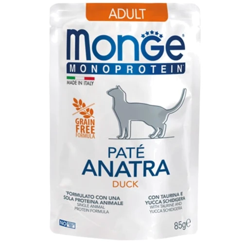 Влажный корм для котов Monge Cat Monoprotein Adult 100% утка 0.085 кг (70013703)