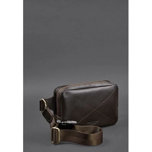 Женская поясная сумка BlankNote Dropbag Mini темно-коричневая (BN-BAG-6-choko): Фактура Матовая, Гладкая