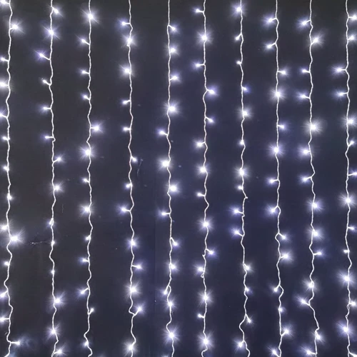 Электрогирлянда штора Novogod'ko 238 LED холодный белый 2х2 м. 8 режимов коннектор
