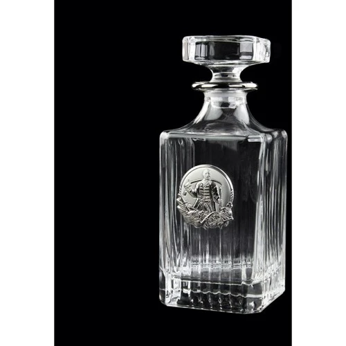 Набор водочной Boss Crystal серии Казаки графин с серебром 6 рюмок с овалами серебро платина хрусталь (B77KOZ2PS) фото 3