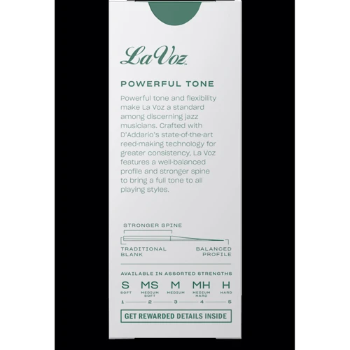 Тростини D'addario La Voz - Tenor Sax Medium - 5 Pack