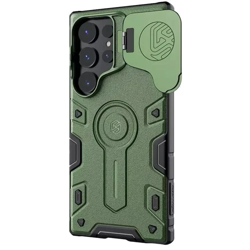 Чехол для телефонов Nillkin CamShield Armor Prop Dark Green for Samsung S938 Galaxy S25 Ultra: Материал TPU (термополиуретан) и поликарбонат