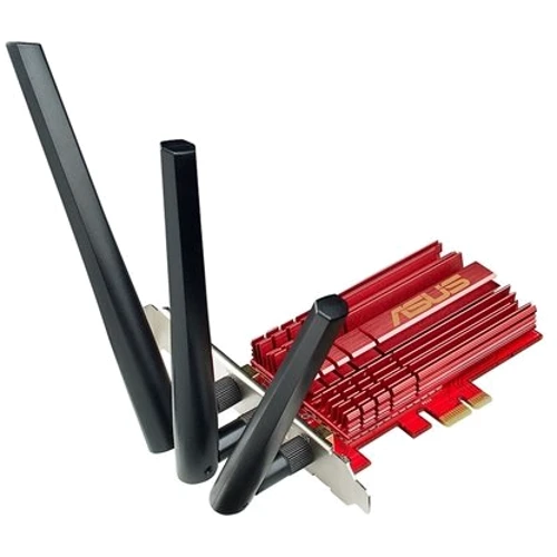 Адаптер Wi-Fi ASUS PCE-AC68: Антенна 3 внешних съемных (RP-SMA) антенны направленного типа