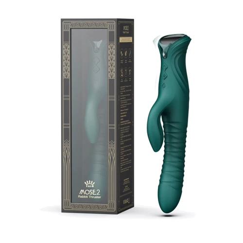 Пульсатор-кролик с вибрацией Zalo Mose 2 Turquoise Green