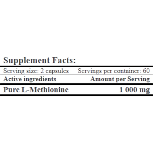Аминокислота для спорта Amix GreenDay L-Methionine 1000mg 120 caps / 60 servings: Вкус Без вкуса