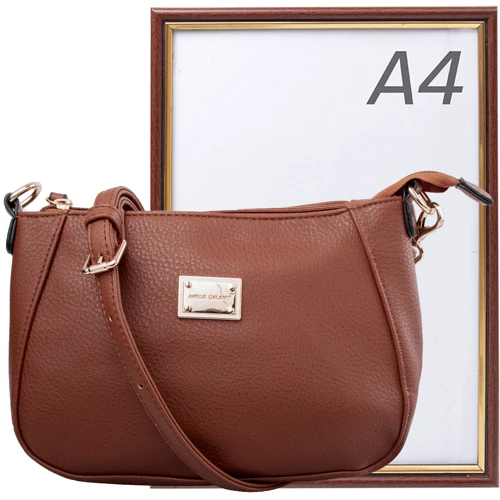 Женская сумка кросс боди Amelie Galanti коричневая (A976116-d.brown): Стиль Повседневный (Casual)