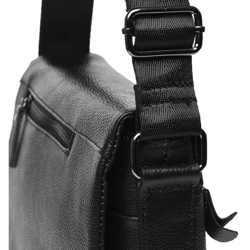 Мужская сумка планшет Borsa Leather черная (K18146-black): Фактура Матовая, Зернистая