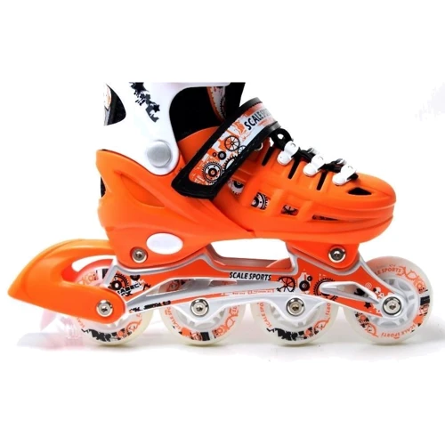 Ролики Scale Sports. Orange (розмір 38-41): Розташування коліс in-line
