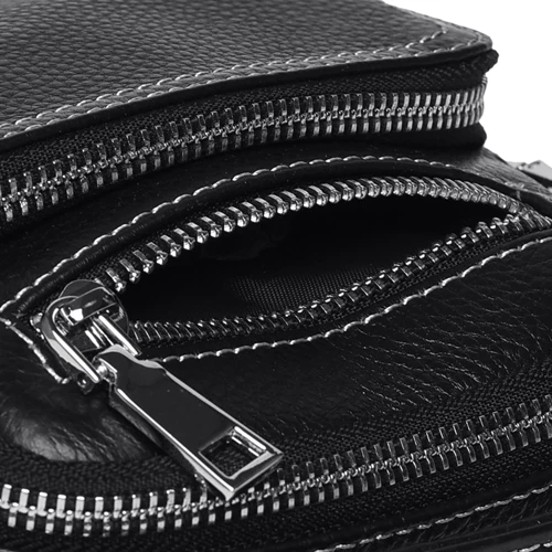 Мужская сумка через плечо Ricco Grande черная (K16066-black): Фактура Матовая, Зернистая