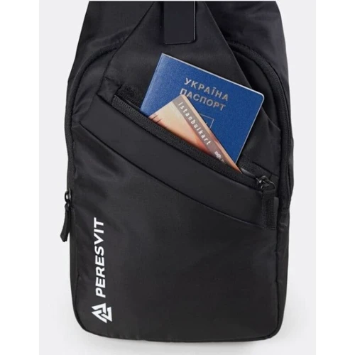 Чоловіча сумка-слінг Peresvit Pulse Sling Bag Black чорна (PULSE-black): Фактура Тканая