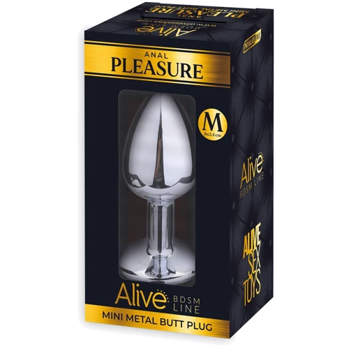 Металлическая анальная пробка с кристаллом Alive Mini Metal Butt Plug Pink M