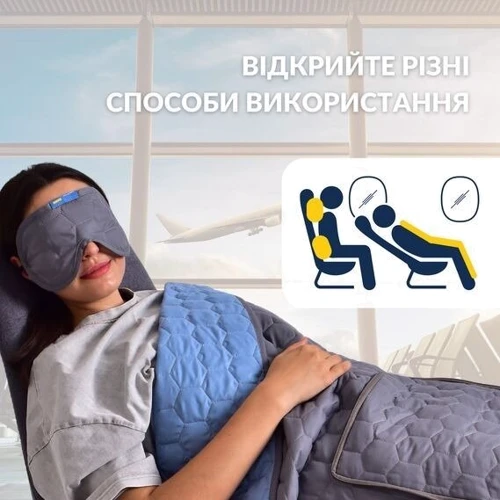 Подушка IDEIA плед дорожная и маска для сна 120х180/35х35 см (4820227287772) фото 8