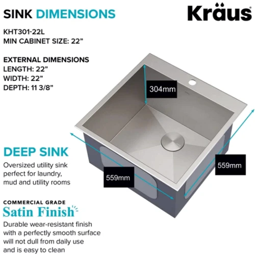 Кухонная мойка Kraus KHT301-22L