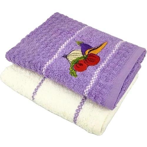 Полотенце HomeBrand Баклажан набор для кухни 2 шт 40x60 см (60085): Тип набор полотенец