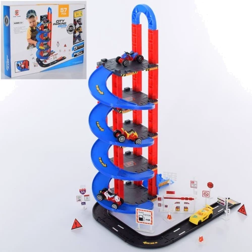 Гараж 5-поверховий, 57 деталей, транспорт, дорожні знаки (0908-13A)