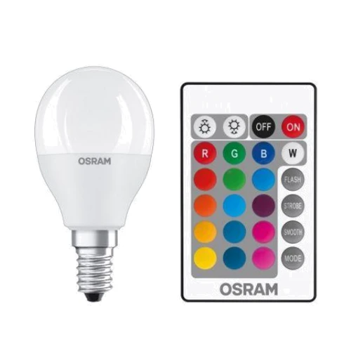 Лампа светодиодная Osram LED STAR Е14 5.5-40W 2700K+RGB 220V Р45 пульт ДУ