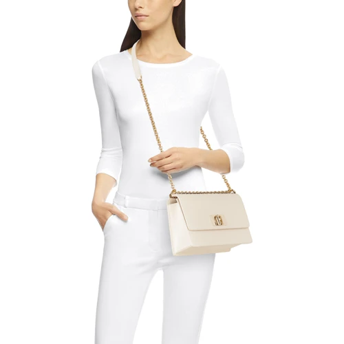 Жіноча сумка крос боді Furla 1927 S Crossbody 24 Bafiaco молочно-рожева (BAFIACOARE000PER00): Тип ручки Плечовий ремінь, Без ручки, На ланцюжку