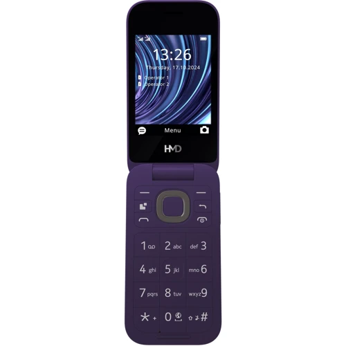 Мобильный телефон HMD 2660 4G FLIP Dual Sim Violet (UA UCRF): Дисплей 2.8" (240x320) + 1.77"