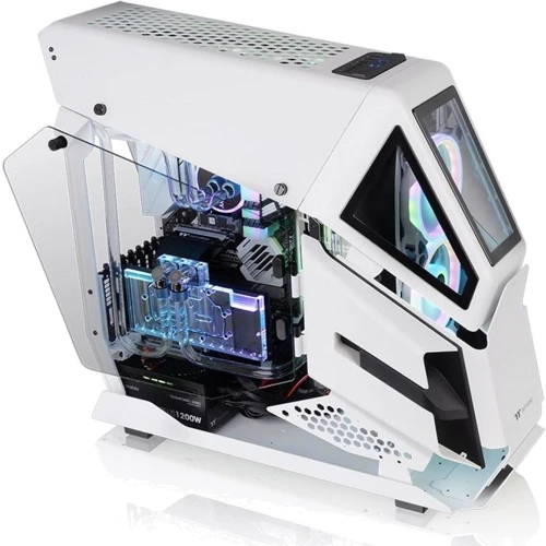 Корпус Thermaltake AH T600 Snow White (CA-1Q4-00M6WN-00): Матеріал передній панелі загартоване скло, сталь і пластик